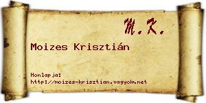 Moizes Krisztián névjegykártya