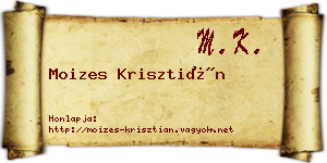 Moizes Krisztián névjegykártya